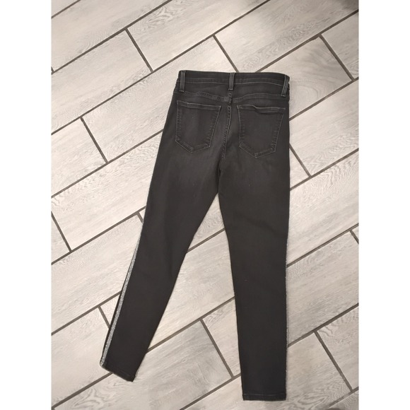 Joe's Jeans The Charlie High Rise Skinny Ankle Black Jeans Silver‎ Stripes - Picture 6 of 6